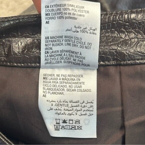 INC International Concepts Brown Reptile Embossed faux leather Pencil Skirt 6 - Picture 11 of 14